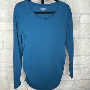 BumpStart Maternity Teal Long Sleeve Tee Shirt Size Large